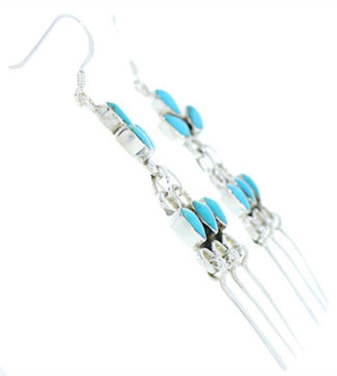 Southwest Silver Turquoise Hook Earrings MW73387